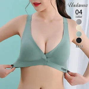 脇高フロントホックで着脱しやすいナイトブラ　正面画像