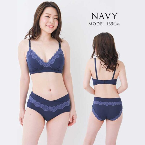 授乳ブラ上下セット｜綿100％で敏感肌にやさしい・可愛い前開きノンワイヤー設計 - 画像 (3)