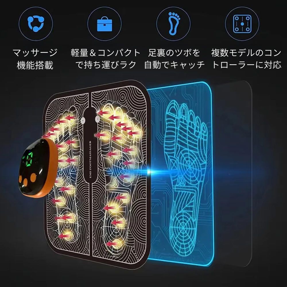 EMSフットマッサージャーマットの機能説明